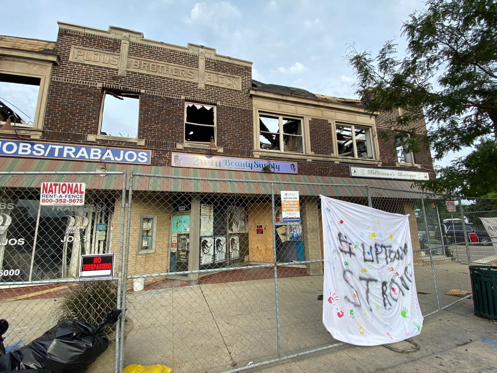 Burned building